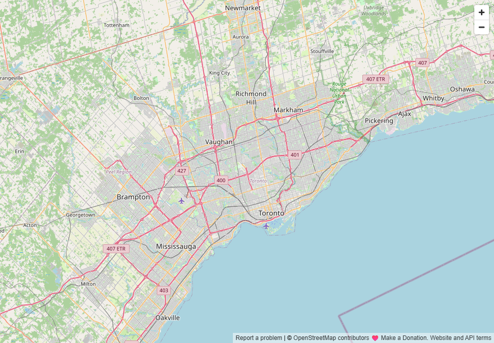 Toronto and Greater Toronto Area map